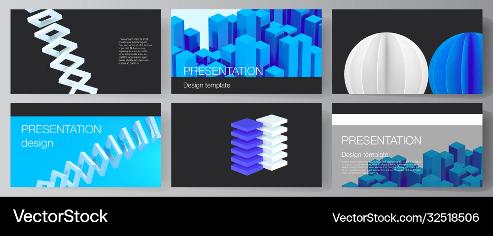 Dynamic Presentation Slides Vector Image