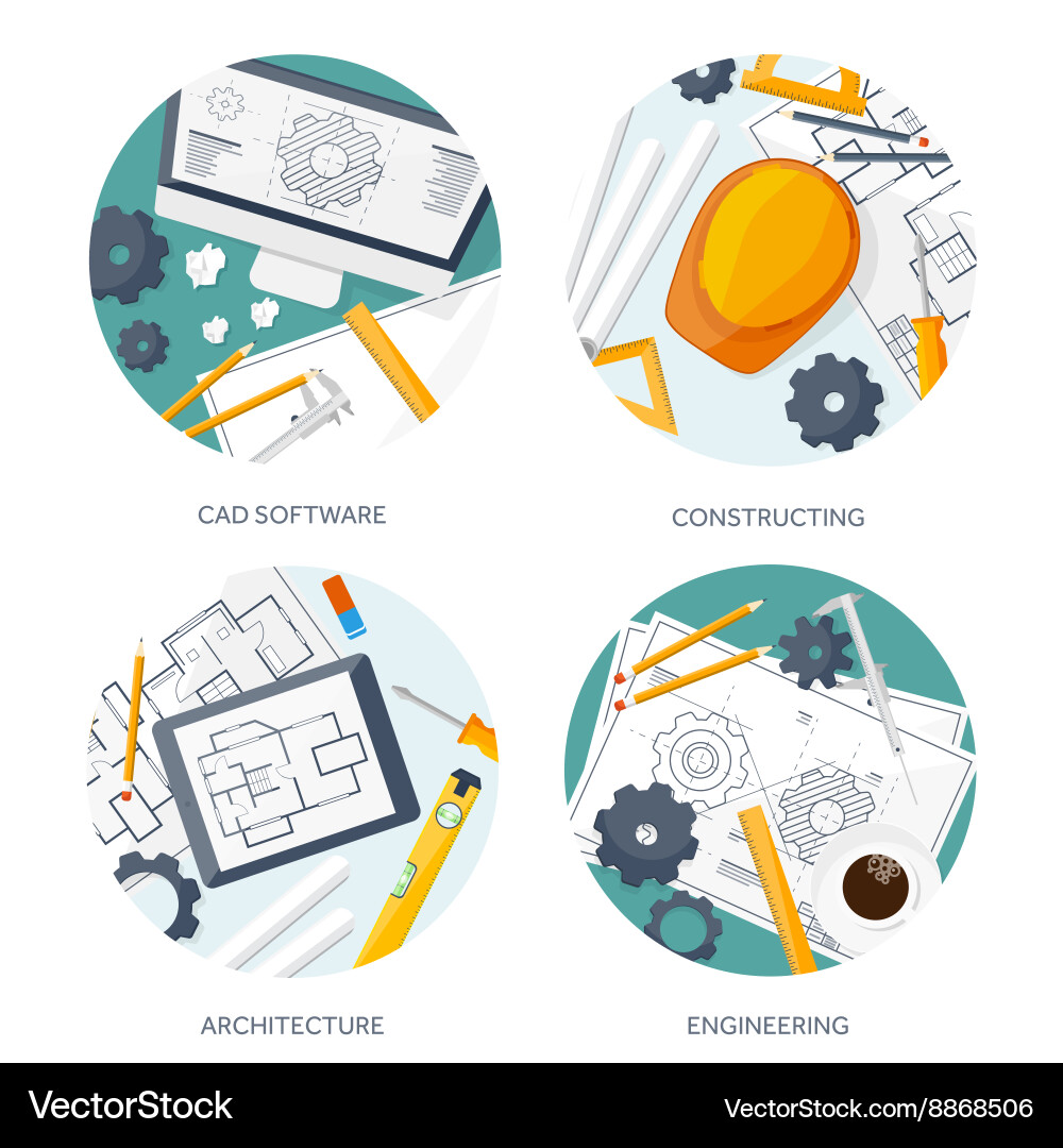 Engineering and architecture vector image