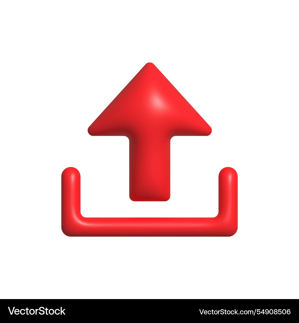 Icon for uploading information three-dimensional vector image