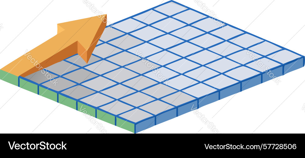 Isometric curved arrow for dynamic flow Vector Image