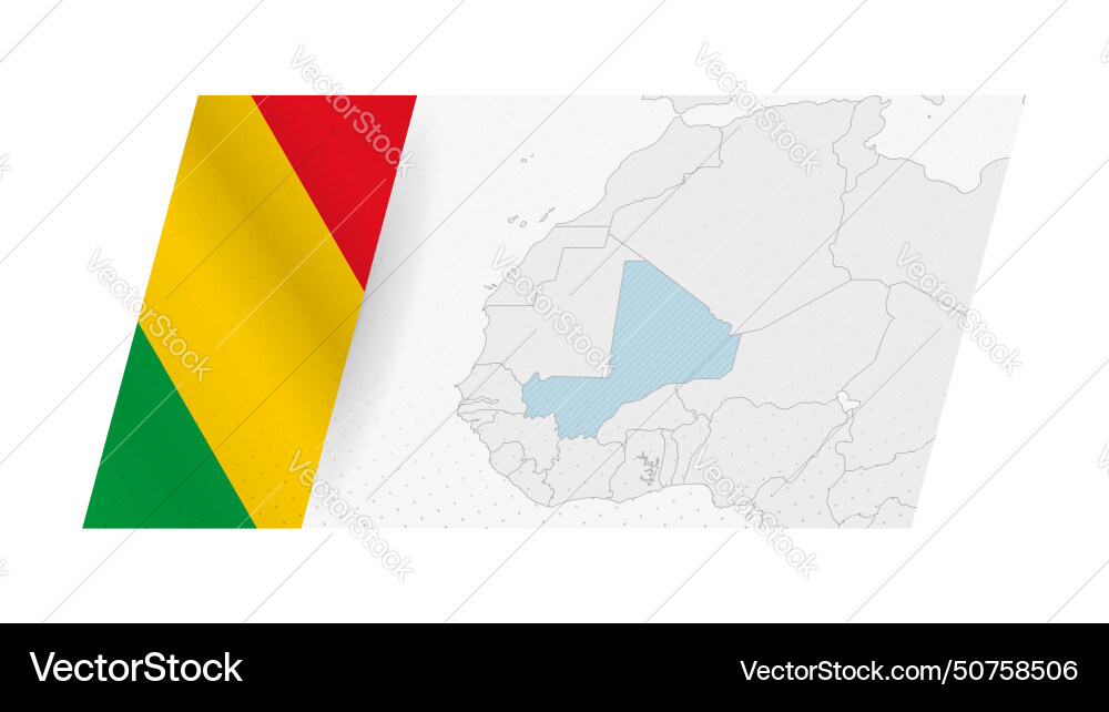 Mali map in modern style with flag Vector Image