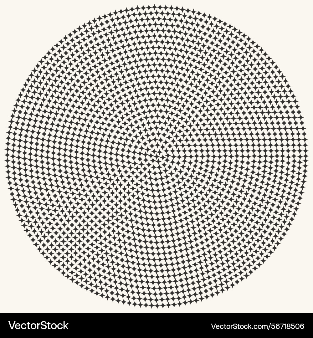 Optical backdrop with circular pattern of stars Vector Image