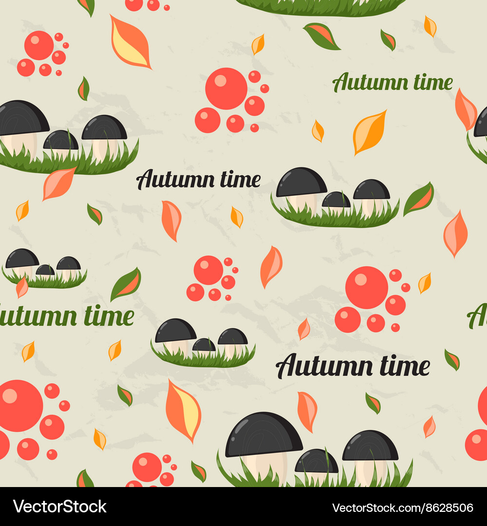 Seamless pattern with autumn elements Vector Image