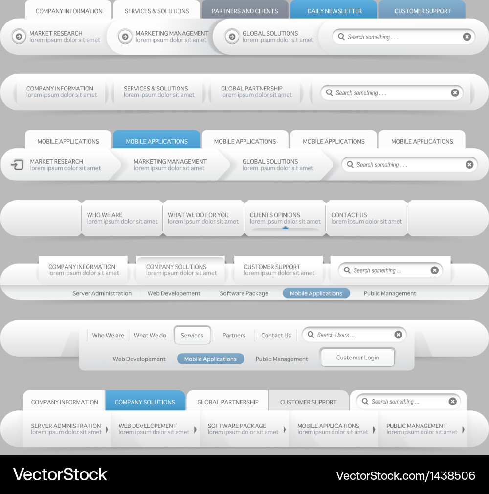 Web site design menu navigation Vector Image