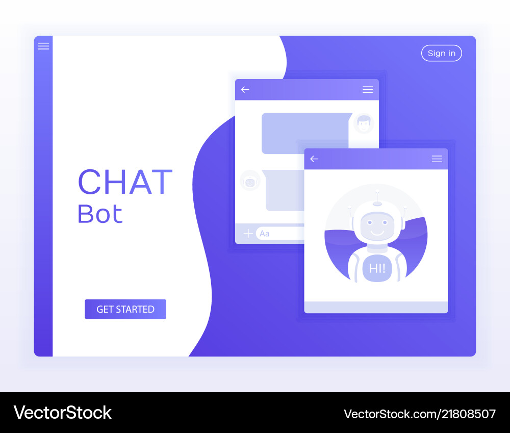 Chat interface application with dialogue window Chat interface application with dialogue window vector image