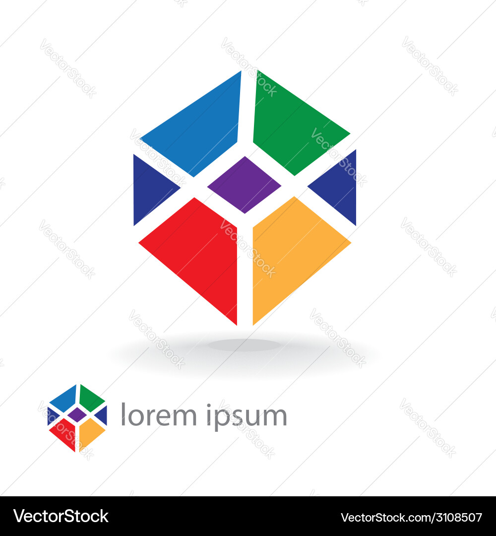 Colorful cube Royalty Free Vector Image - VectorStock