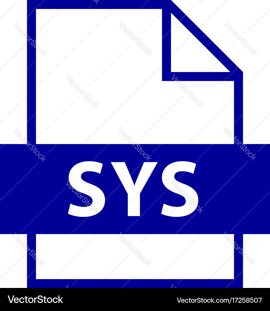 File name extension sys type vector image