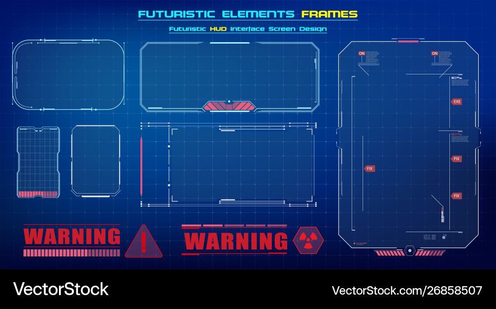 Futuristic HUD Interface Elements vector image