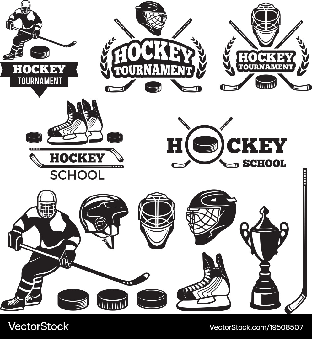 Hockey Team Badge Set vector image