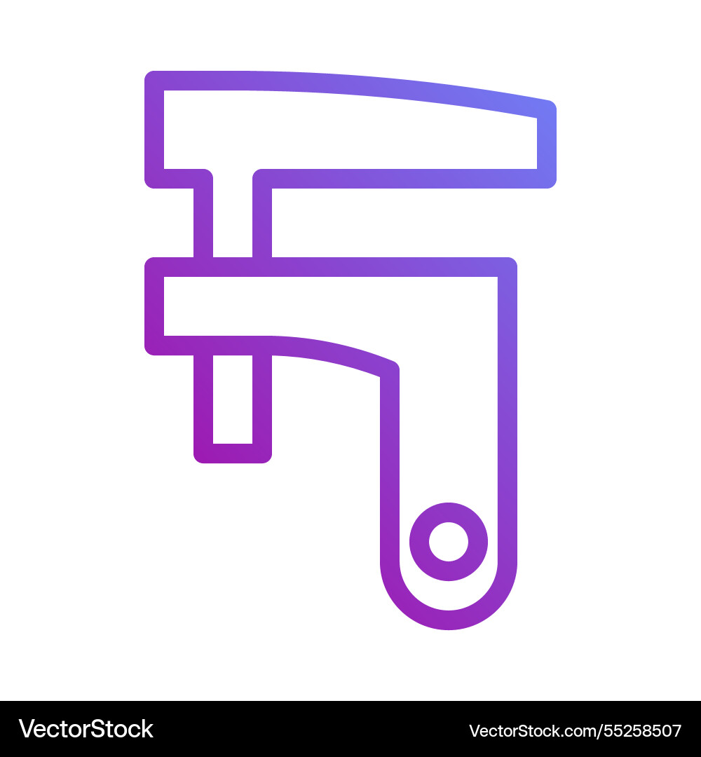 Outline icon of a caliper tool with gradient fill Outline icon of a caliper tool with gradient fill Vector Image