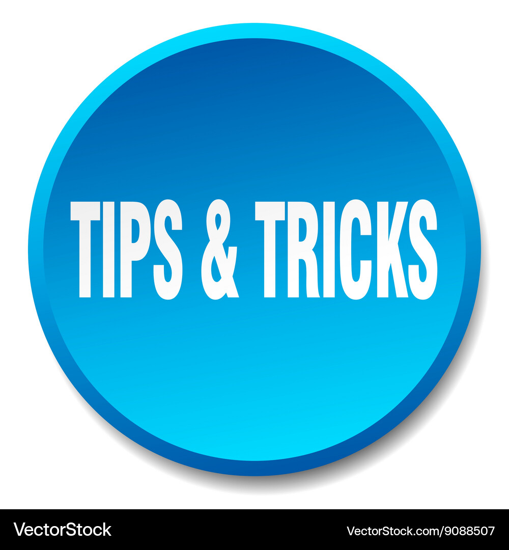 Tips tricks blue round flat isolated push button Vector Image