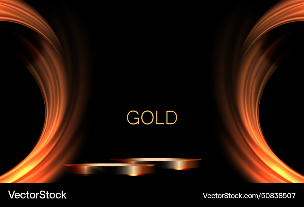 With an isolated podium and copper-colored arcs With an isolated podium and copper-colored arcs vector image