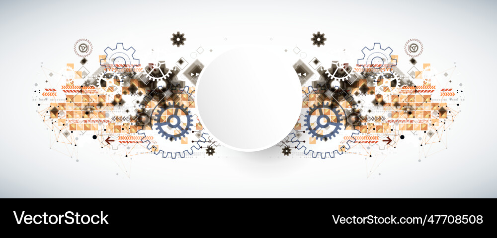 Abstract technological background with cogwheels vector image