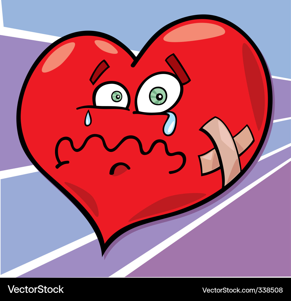 Broken heart Royalty Free Vector Image - VectorStock