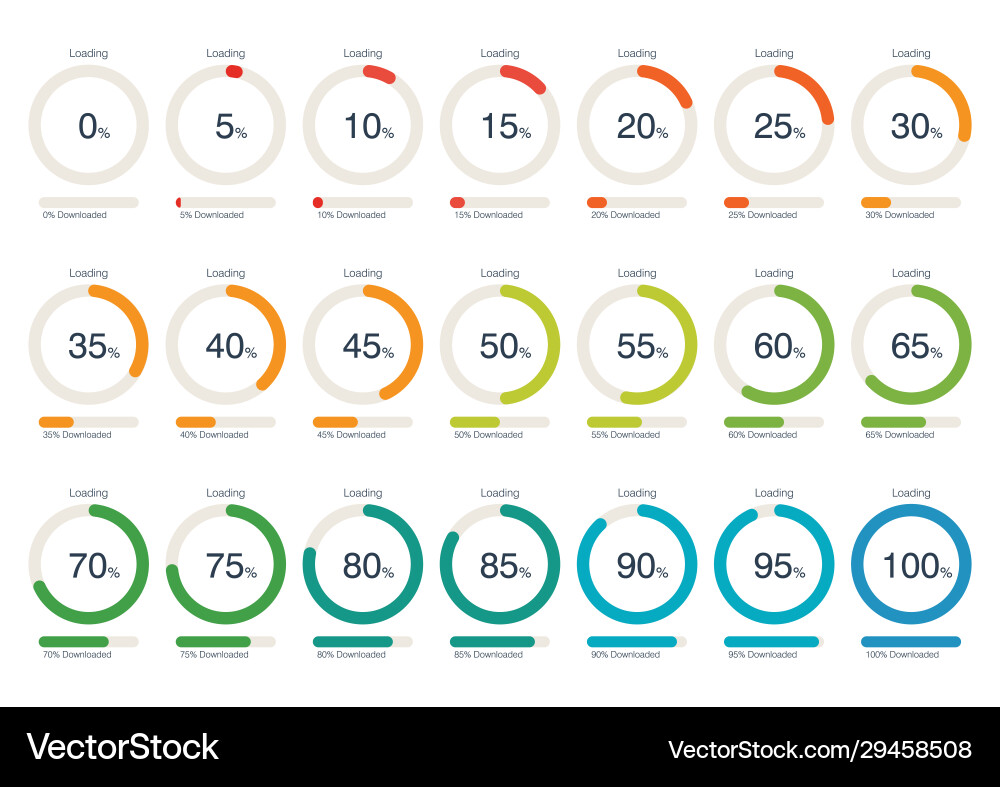 Circle Loading & Progress Bars vector image