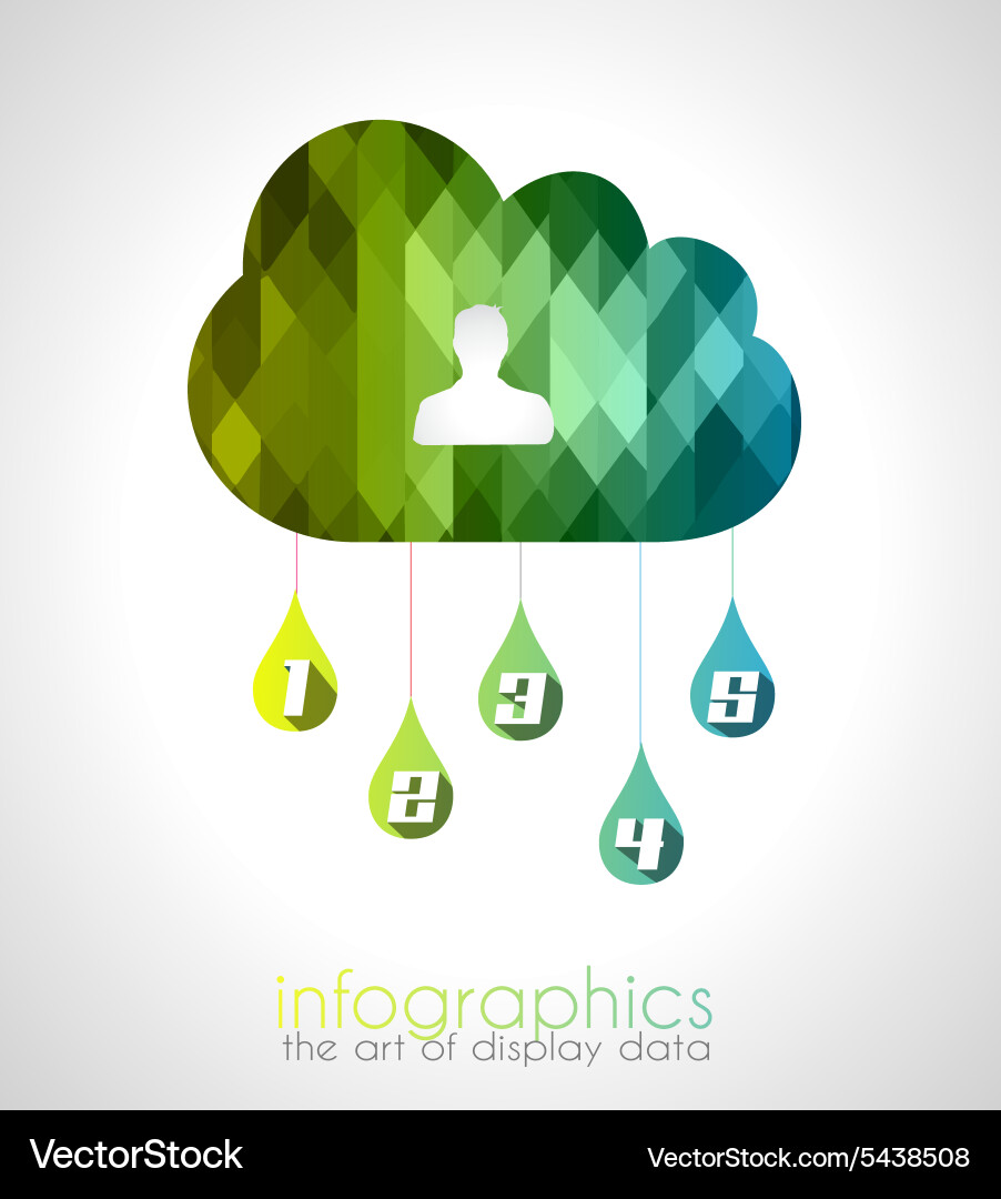 Cloud computing infographic with 5 numbers vector image