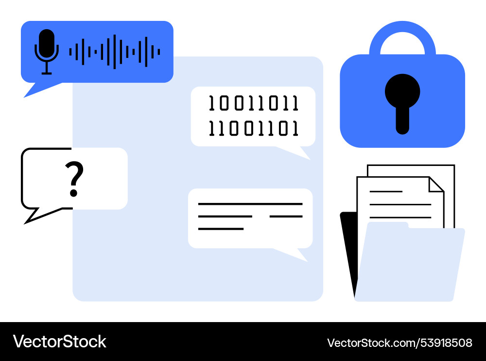 Digital communication and security features Digital communication and security features vector image