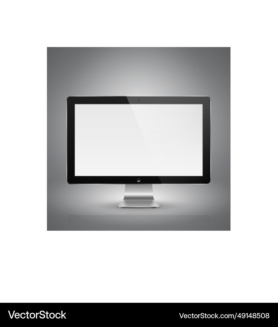 Realistic of computer monitor with blank screen vector image