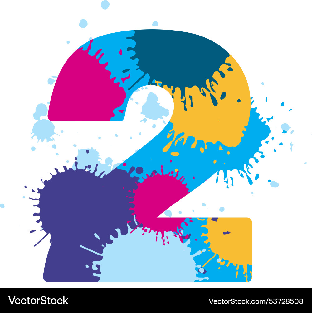 Two shape with colorful ink splashes artistic mix Vector Image