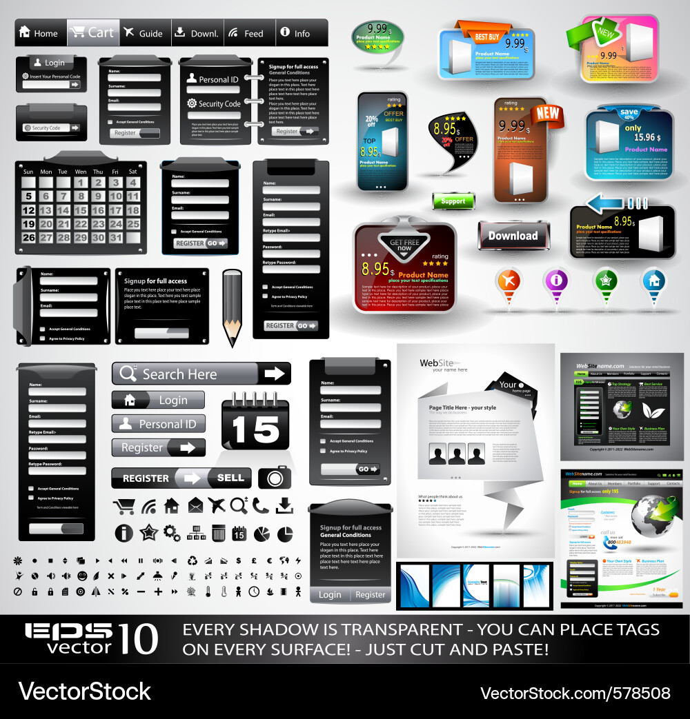 Website Interface Elements vector image