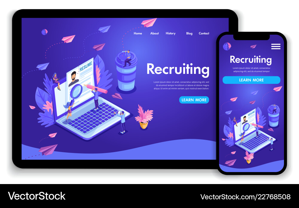 Website template design isometric concept Website template design isometric concept vector image