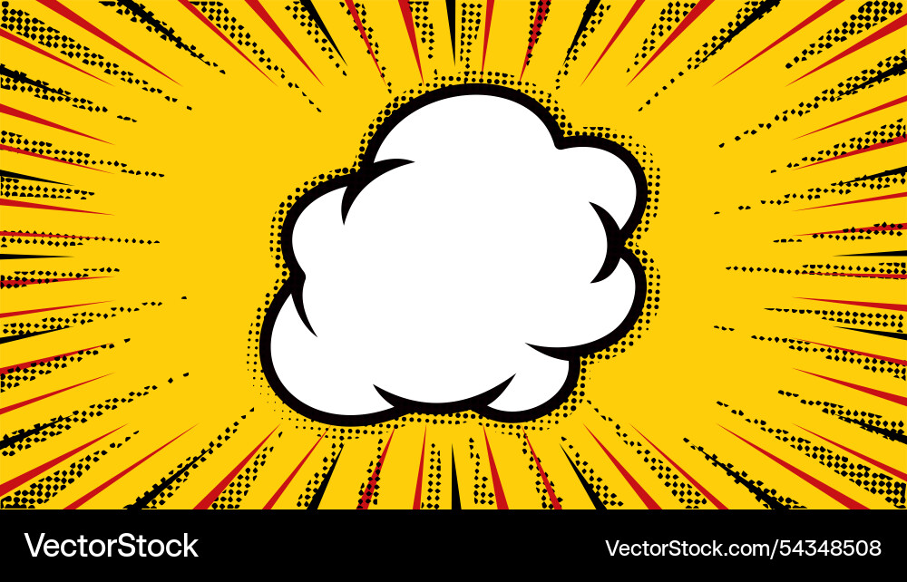 Yellow comic background with cloud Royalty Free Vector Image