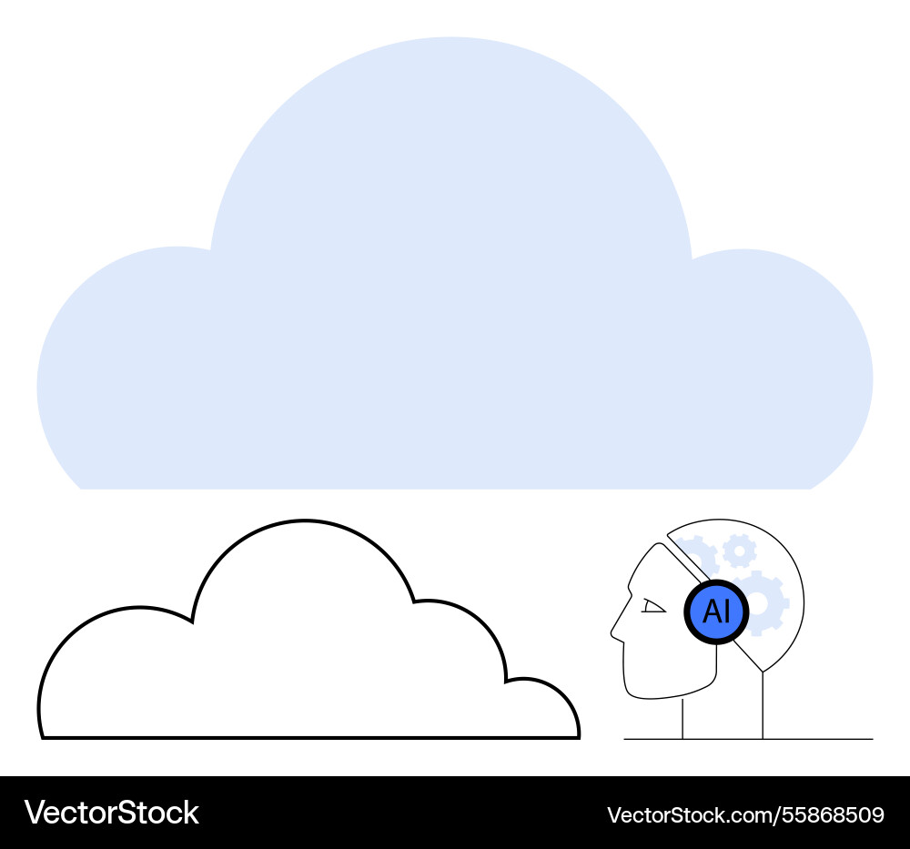 Cloud computing and artificial intelligence Cloud computing and artificial intelligence vector image