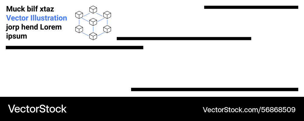 Geometric cube network with minimalist text layout vector image
