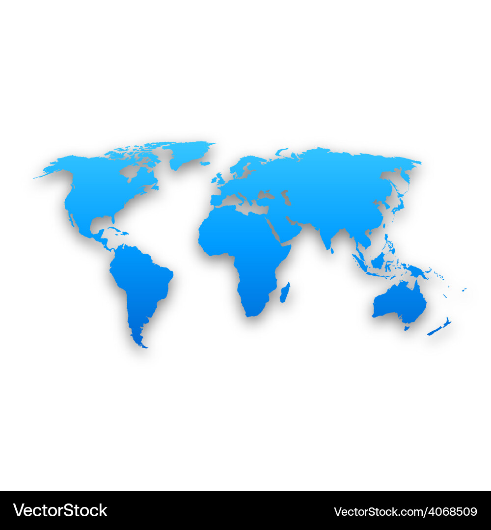 Global World Map with Shadow Vector Image