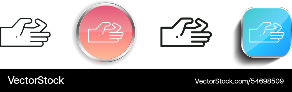 Hand icon thin linear regular and button style vector image