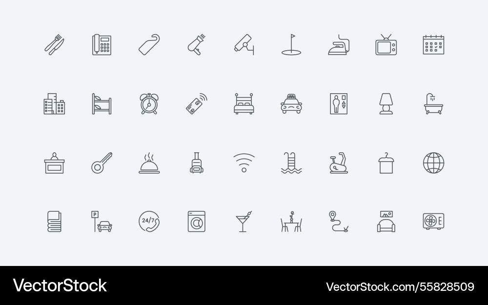 Hotel hospitality accommodation and room service Hotel hospitality accommodation and room service vector image