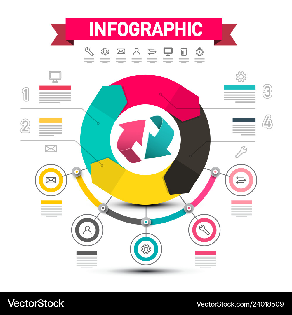 Infographic design with arrows data flow chart vector image