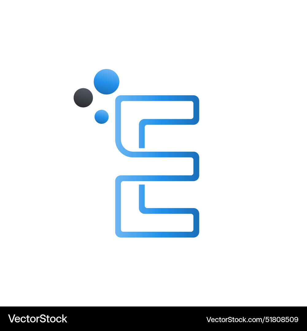 Letter e gradient technology logo Royalty Free Vector Image