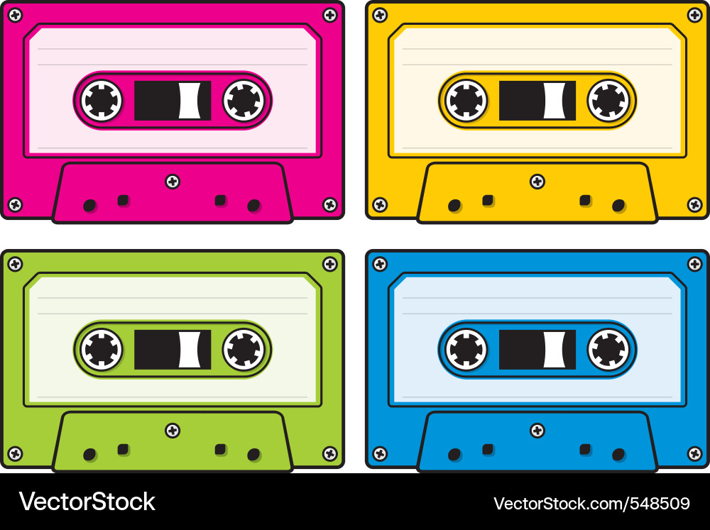 Retro Audiokassetten-Ikone Vektorbild