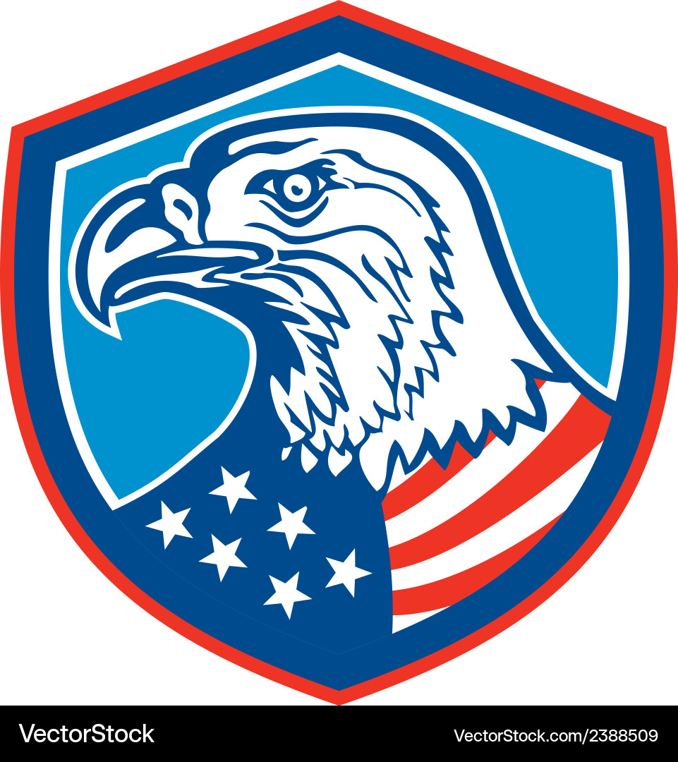 Retro Bald Eagle Shield Royalty Free Vector Image