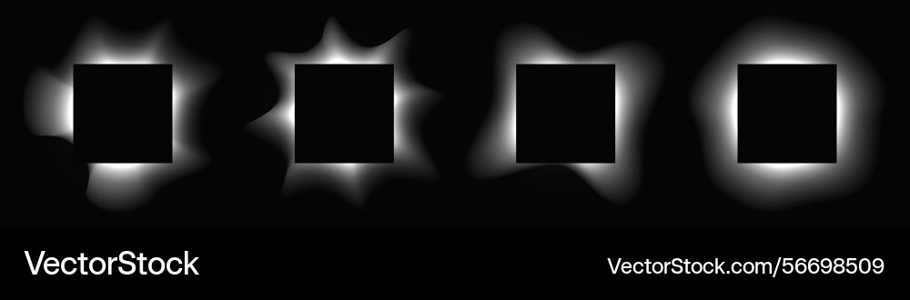 Set of square illuminate light frames Vector Image