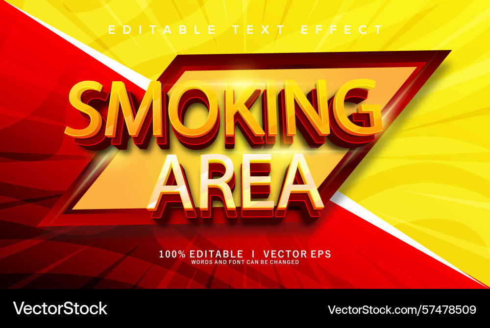 Smoking area text effect with modern style design Smoking area text effect with modern style design vector image