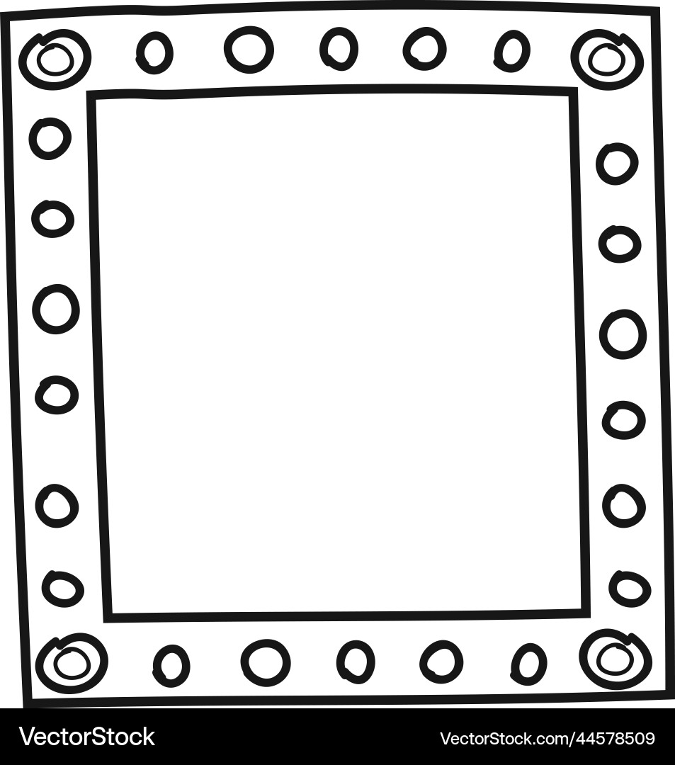 Square doodle pattern border empty picture frame Square doodle pattern border empty picture frame vector image