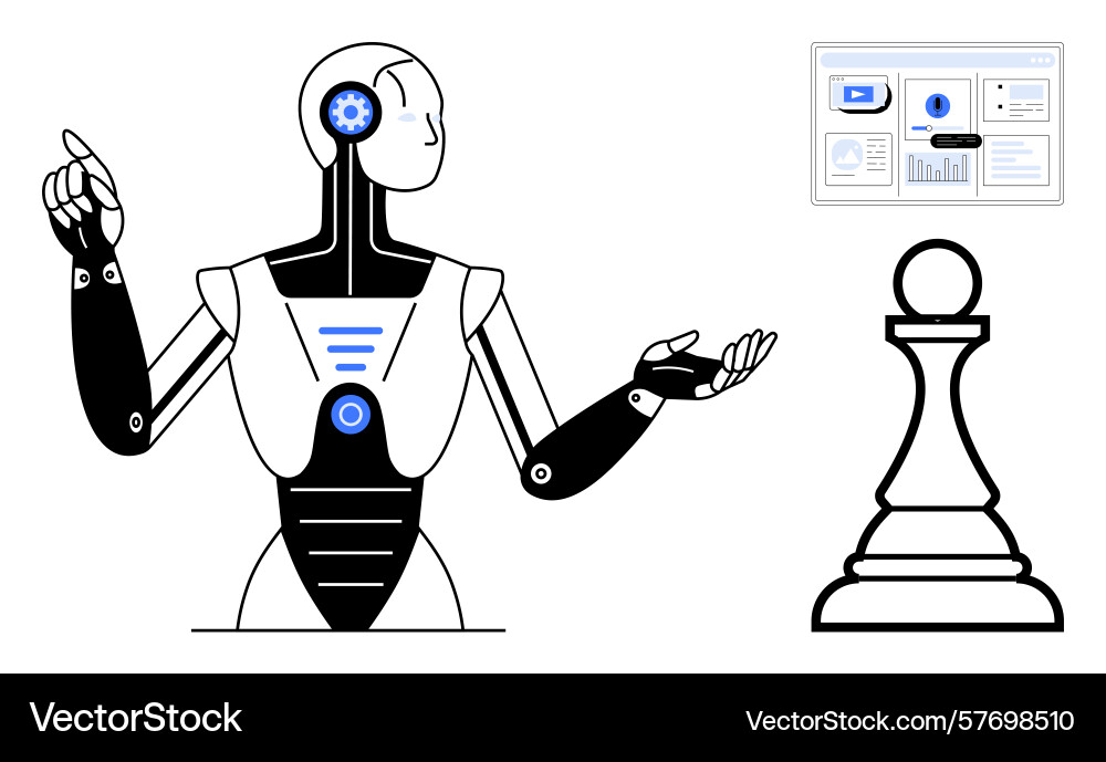 Ai robot discussing data insights Ai robot discussing data insights vector image