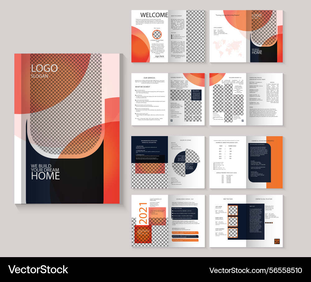Bi fold brochure template design set Bi fold brochure template design set Vector Image