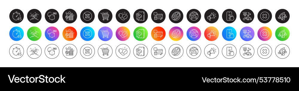 Close button qr code and startup concept line Close button qr code and startup concept line vector image
