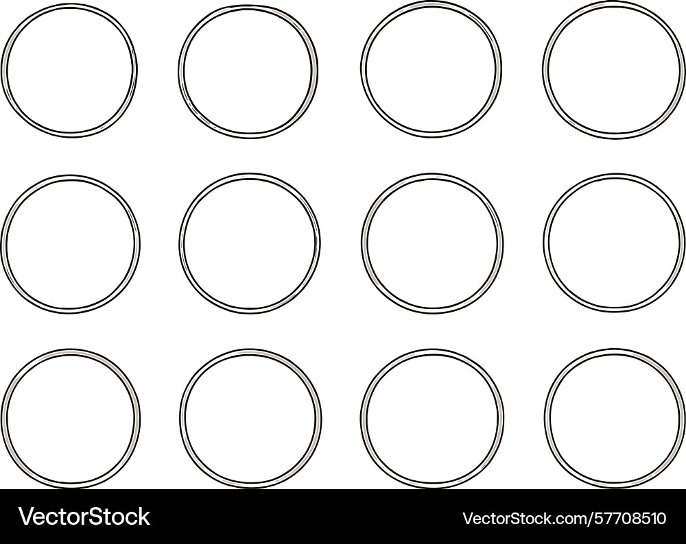 Design of twelve empty circles arranged in a grid Design of twelve empty circles arranged in a grid vector image