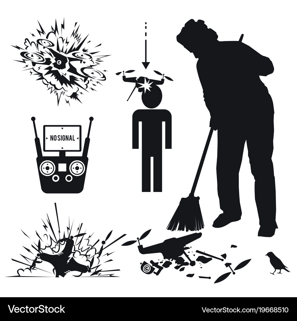 Drone Crash Collection vector image