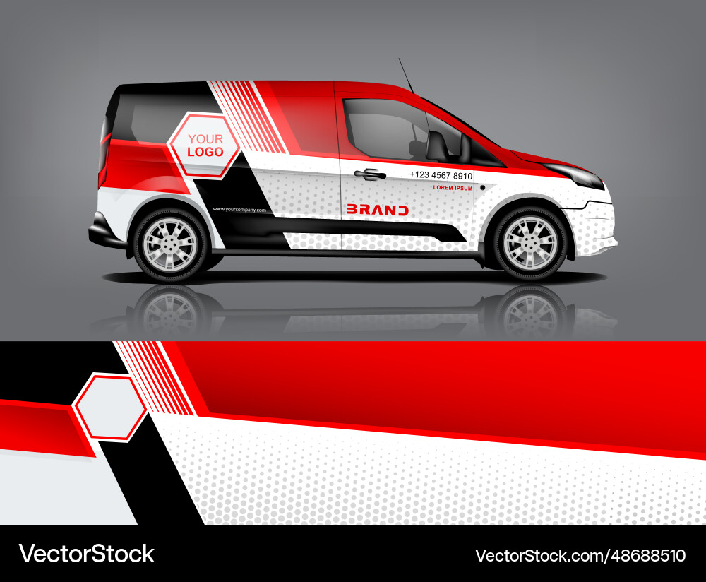 Dynamic Van Wrap & Decal Pattern Vector Image