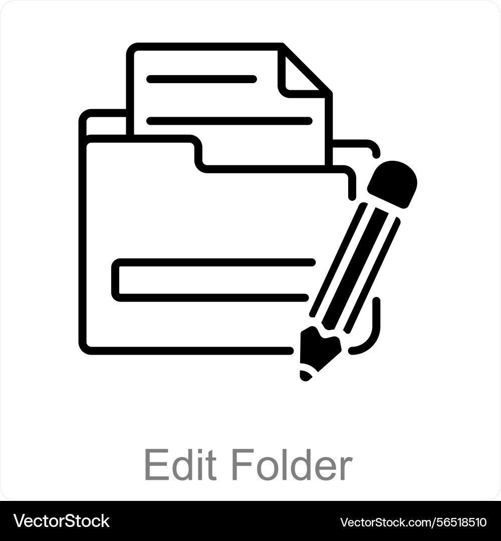 Edit folder and file icon concept vector image