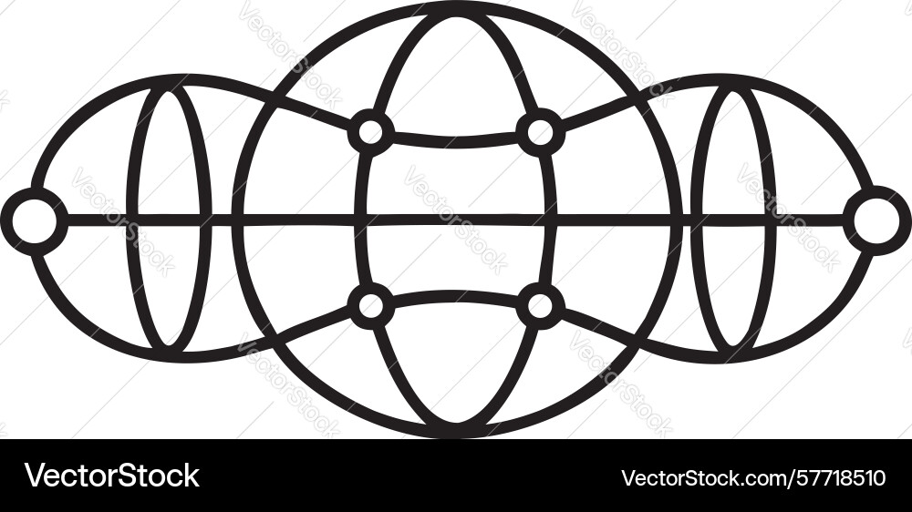 Flat design global network internet icon vector image