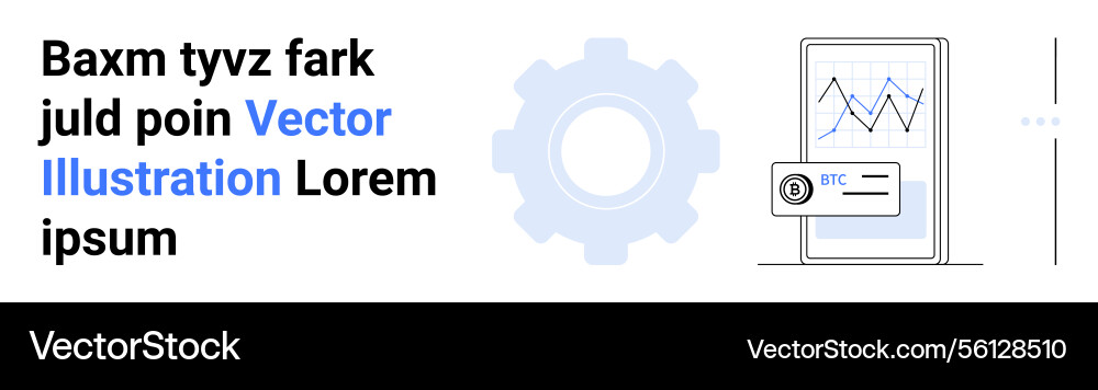 Mobile analytics display with gear symbol Vector Image