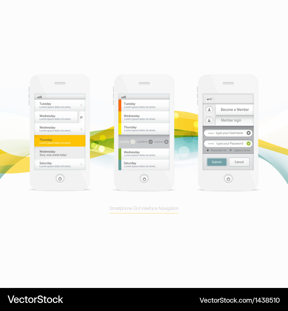 Mobile UI Navigation Menu vector image