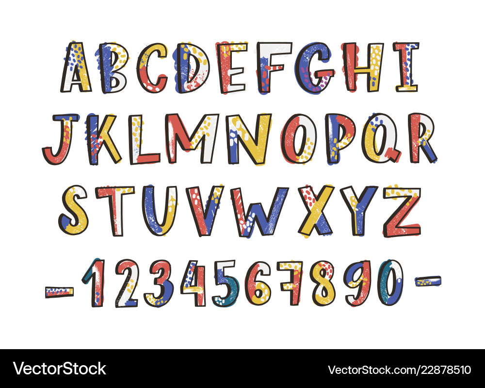 Modern latin font or english alphabet hand drawn Modern latin font or english alphabet hand drawn vector image