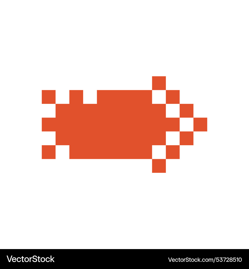 Pixelated red arrow button design Pixelated red arrow button design vector image